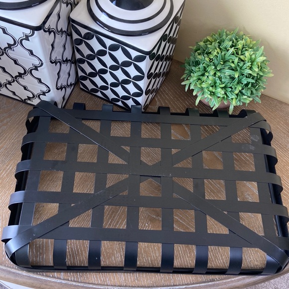 Accents New Rustic Modern Farmhouse Black Metal Tobacco Basket Poshmark